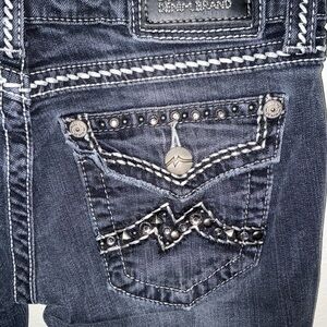 Miss Me Dark Blue Jeans with Silver Accents size 28